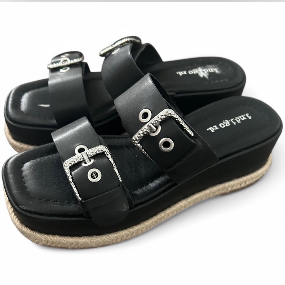 Black platform sandals